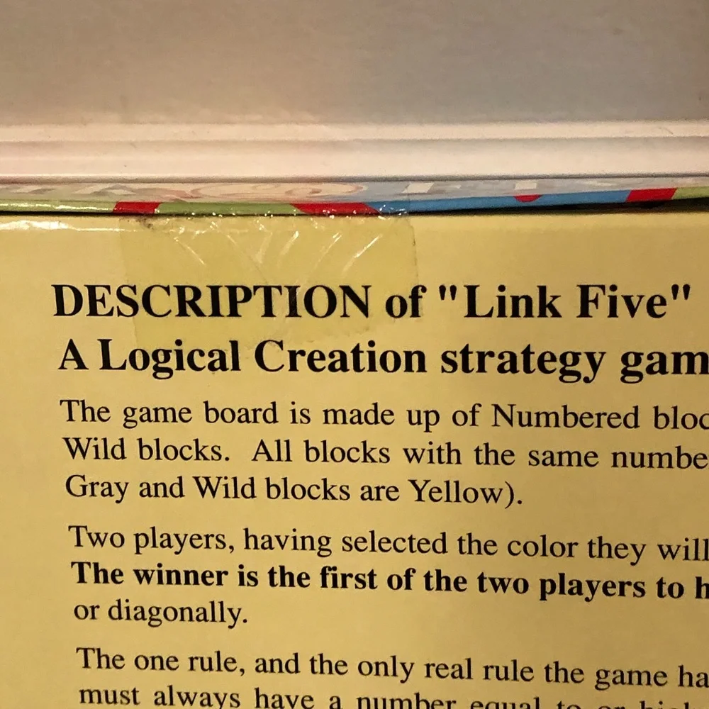 LINK FIVE LOGIC & STRATEGY BOARD GAME - NEVER OPENED